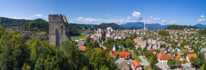 Vranič Matej, panorama šaleški grad poletje